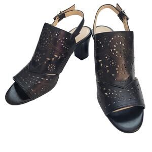 Alex Marie Black Chunky Heel Mules, sz. 8 1/2